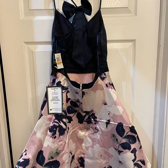 Size 3 navy blue/floral dress city studio